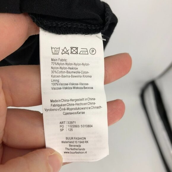 YEST Netherlands NWT crochet black blue peacock high neck fitted midi dress 8 - Picture 10 of 16